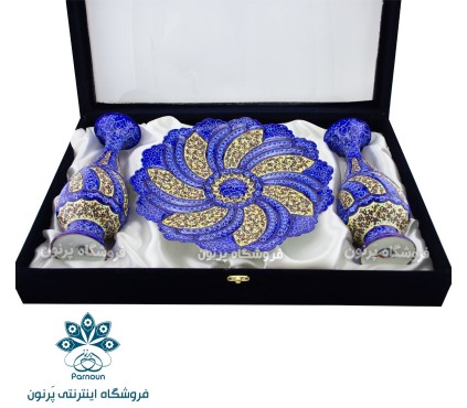 ست گلدان و بشقاب میناکاری 30 سانتی