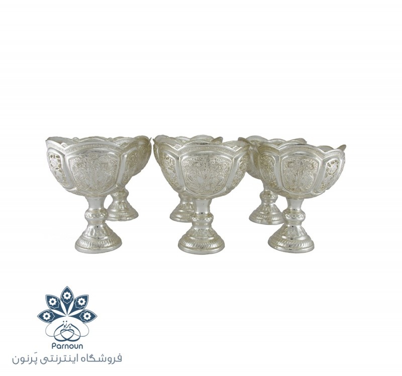 سری 6 تایی آجیل خوری قلمزنی نقره نما