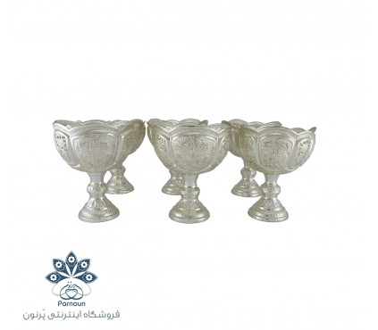 سری 6 تایی آجیل خوری قلمزنی نقره نما