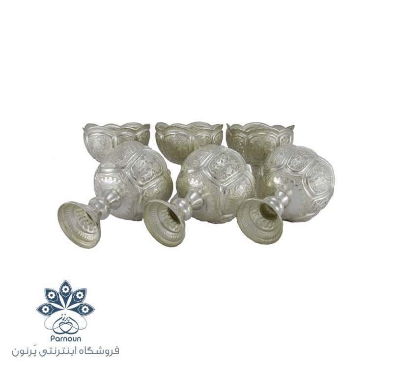 سری 6 تایی آجیل خوری قلمزنی نقره نما