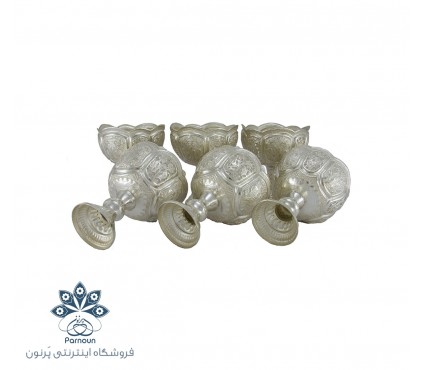 سری 6 تایی آجیل خوری قلمزنی نقره نما