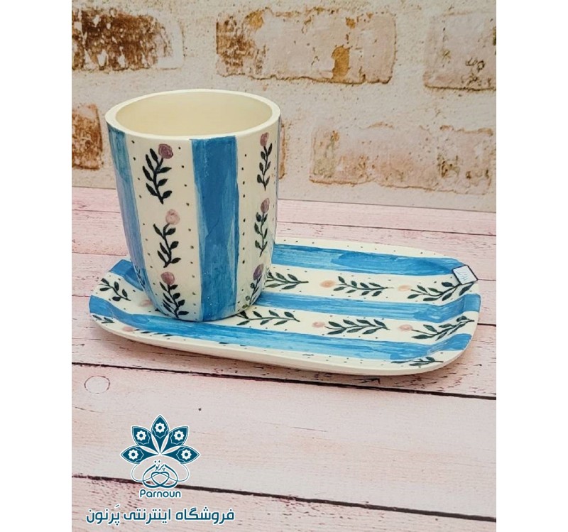 ماگ و زیرلیوانی سرامیکی دستساز