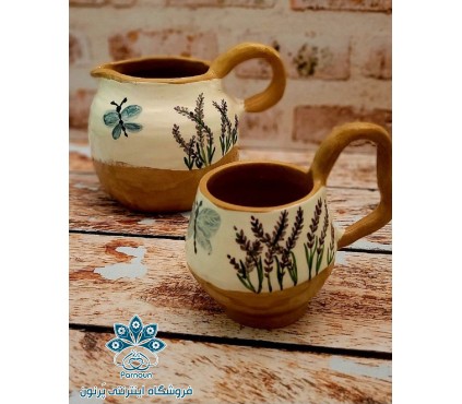 پارچ و لیوان سفالی دستساز