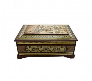 جعبه جواهرات خاتم بزرگ به همراه طرح زیبای مینیاتور