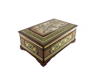 جعبه جواهرات خاتم بزرگ به همراه طرح زیبای مینیاتور