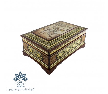 جعبه جواهرات خاتم بزرگ به همراه طرح زیبای مینیاتور