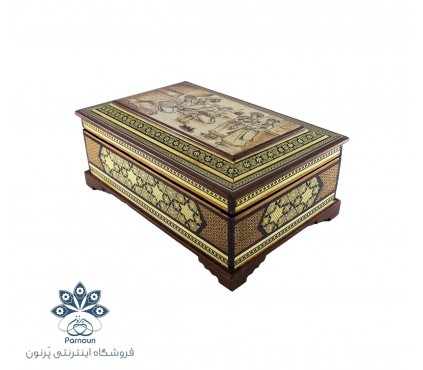 جعبه جواهرات خاتم بزرگ به همراه طرح زیبای مینیاتور