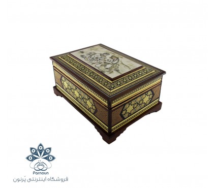 جعبه جواهرات خاتم اندازه متوسط با طرح زیبای مینیاتور