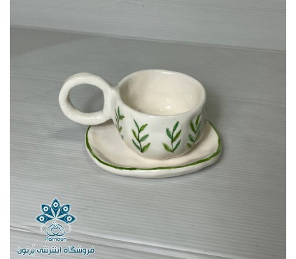 ست فنجان و نعلبکی رنگ سبز