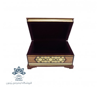 جعبه جواهرات خاتم اندازه متوسط با نقش مینیاتور خسرو و شیرین