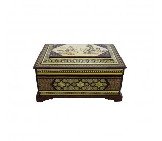 جعبه جواهرات خاتم اندازه متوسط با طرح چشمنواز نگارگری