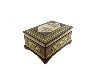 جعبه جواهرات خاتم اندازه متوسط با طرح چشمنواز نگارگری