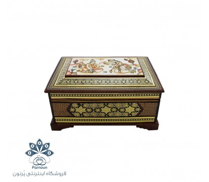 جعبه جواهرات خاتم اندازه متوسط با طرح جذاب مینیاتور