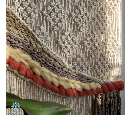 دیوار آویز مکرومه و تپستری بادامه