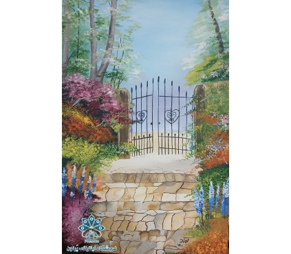 تابلو رنگ روغن باغ در بهار