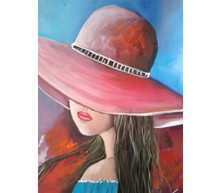 دیوارکوب سفالی دختر کلاه دار 