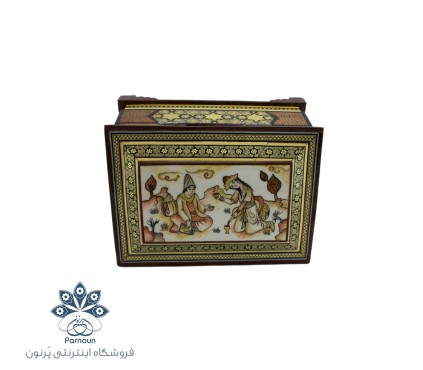 جعبه جواهرات خاتم اندازه متوسط با طرح جذاب مینیاتور