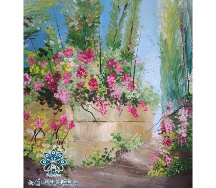 دیوارکوب سفالی  کوچه باغ بهاری