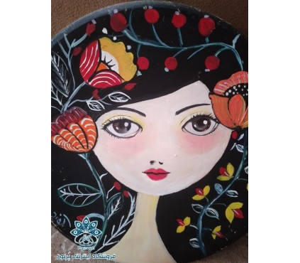 بشقاب دیوارکوب سفالی دخترانه 