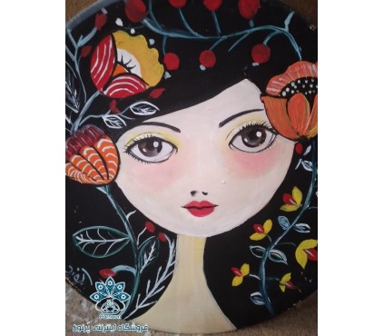 بشقاب دیوارکوب سفالی دخترانه 