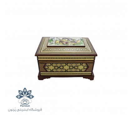 جعبه جواهرات خاتم اندازه کوچک با طرح زیبای مینیاتور