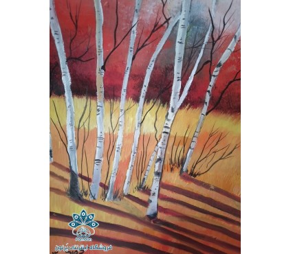 دیوارکوب سفالی درختان پاییزی