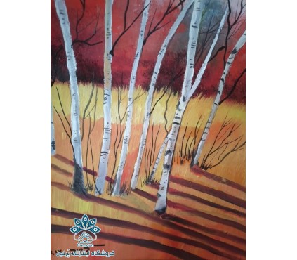 دیوارکوب سفالی درختان پاییزی