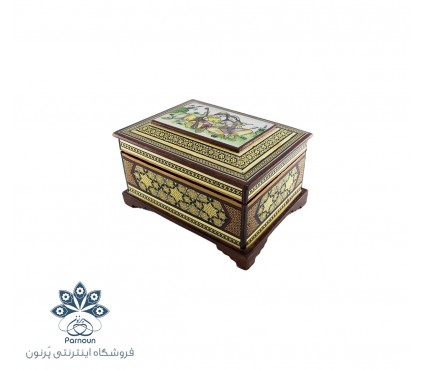 جعبه جواهرات خاتم اندازه کوچک با طرح زیبای مینیاتور