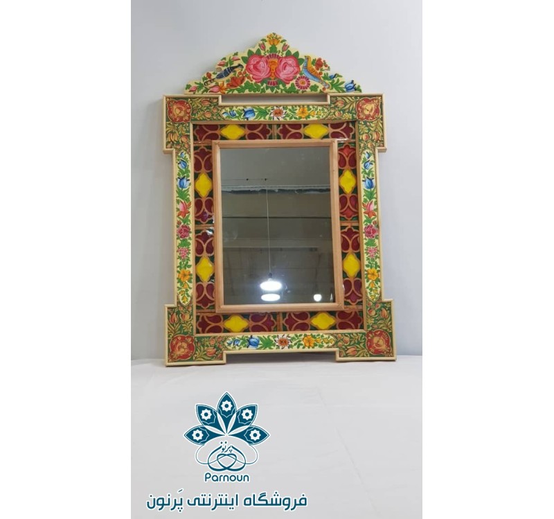 آینه دیواری نقاشی روی چوب