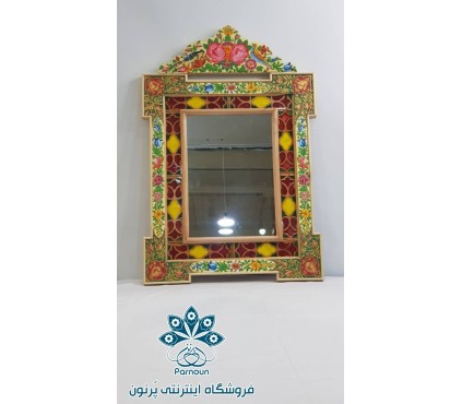 آینه دیواری نقاشی روی چوب
