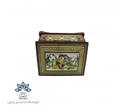 جعبه جواهرات خاتم اندازه کوچک با طرح زیبای مینیاتور
