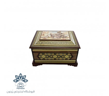 جعبه جواهرات خاتم اندازه کوچک با طرح مینیاتور