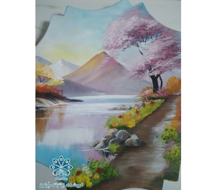 دیوارکوب سفالی منظره طبیعت