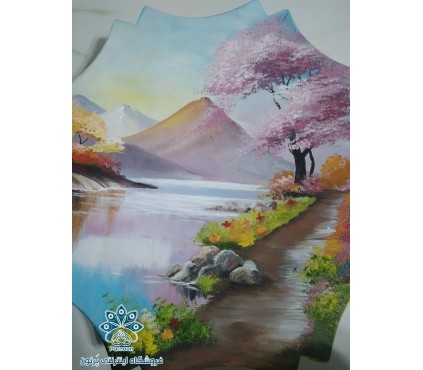 دیوارکوب سفالی منظره طبیعت