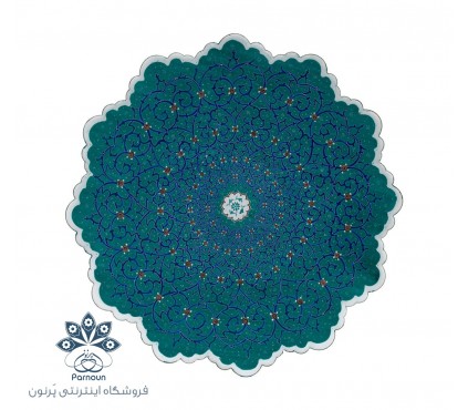 بشقاب میناکاری 25 سانتی‌متری سبز