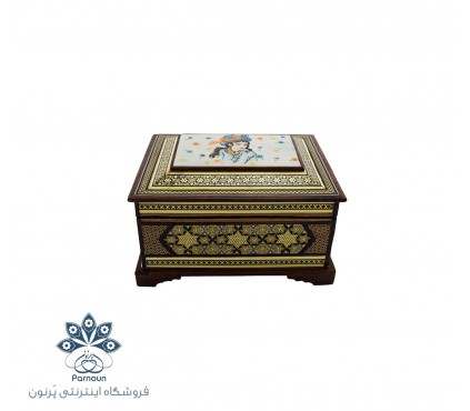 جعبه جواهرات خاتم کوچک با طرح چشم نواز مینیاتور