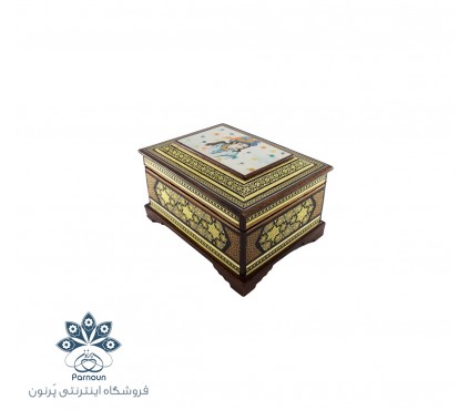 جعبه جواهرات خاتم کوچک با طرح چشم نواز مینیاتور