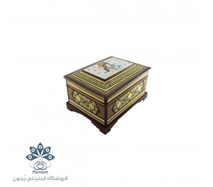 جعبه جواهرات خاتم کوچک با طرح چشم نواز مینیاتور