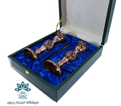 ست شمعدان مسی الماس تراش