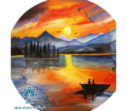 دیوارکوب سفالی منظره غروب عاشقان