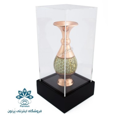 گلدان مس و خاتم با باکس شفاف