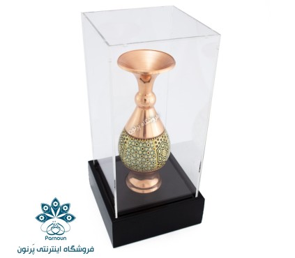 گلدان مس و خاتم با باکس شفاف