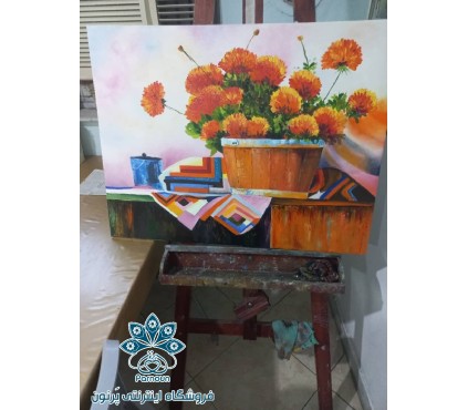 تابلوی رنگ روغن گل رویایی