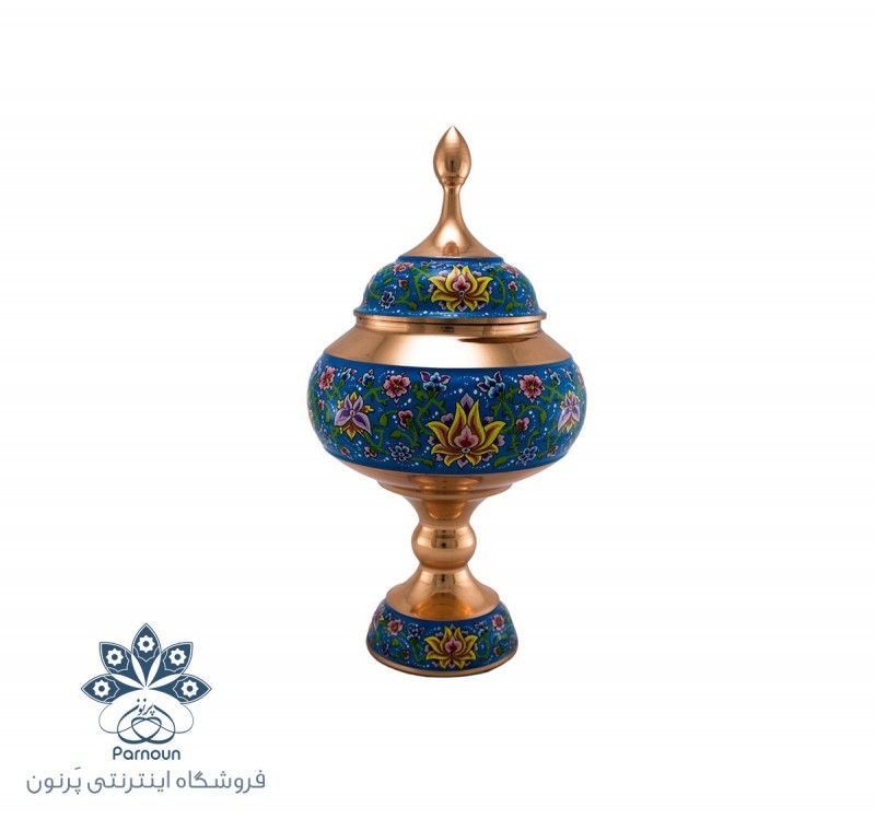 شکلات خوری مس و پرداز با رنگ زمینه آبی