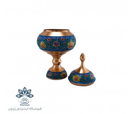 شکلات خوری مس و پرداز با رنگ زمینه آبی