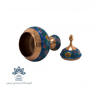 شکلات خوری مس و پرداز با رنگ زمینه آبی