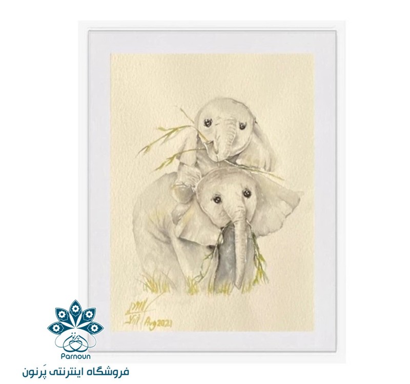 تابلو نقاشی آبرنگ مدل فیل 2