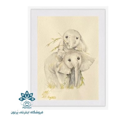 تابلو نقاشی آبرنگ مدل فیل 2