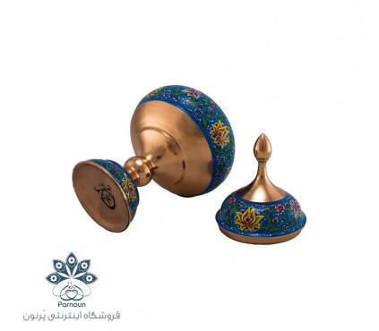 شکلات خوری مس و پرداز با رنگ زمینه آبی