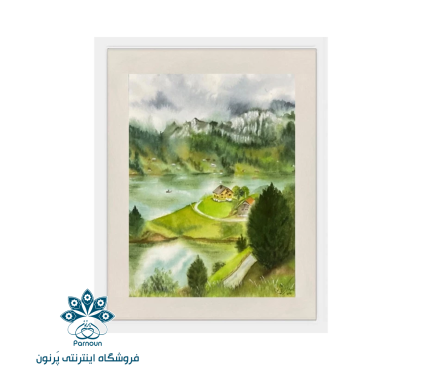 تابلو نقاشی آبرنگ مدل دریاچه